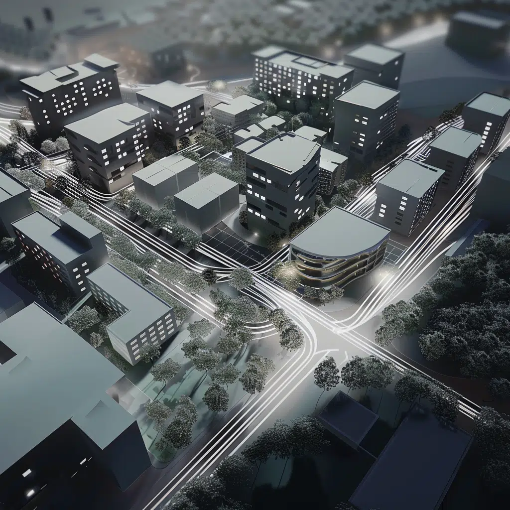 Quartier urbain modélisé en 3D, illustration de la croissance du BIM en France