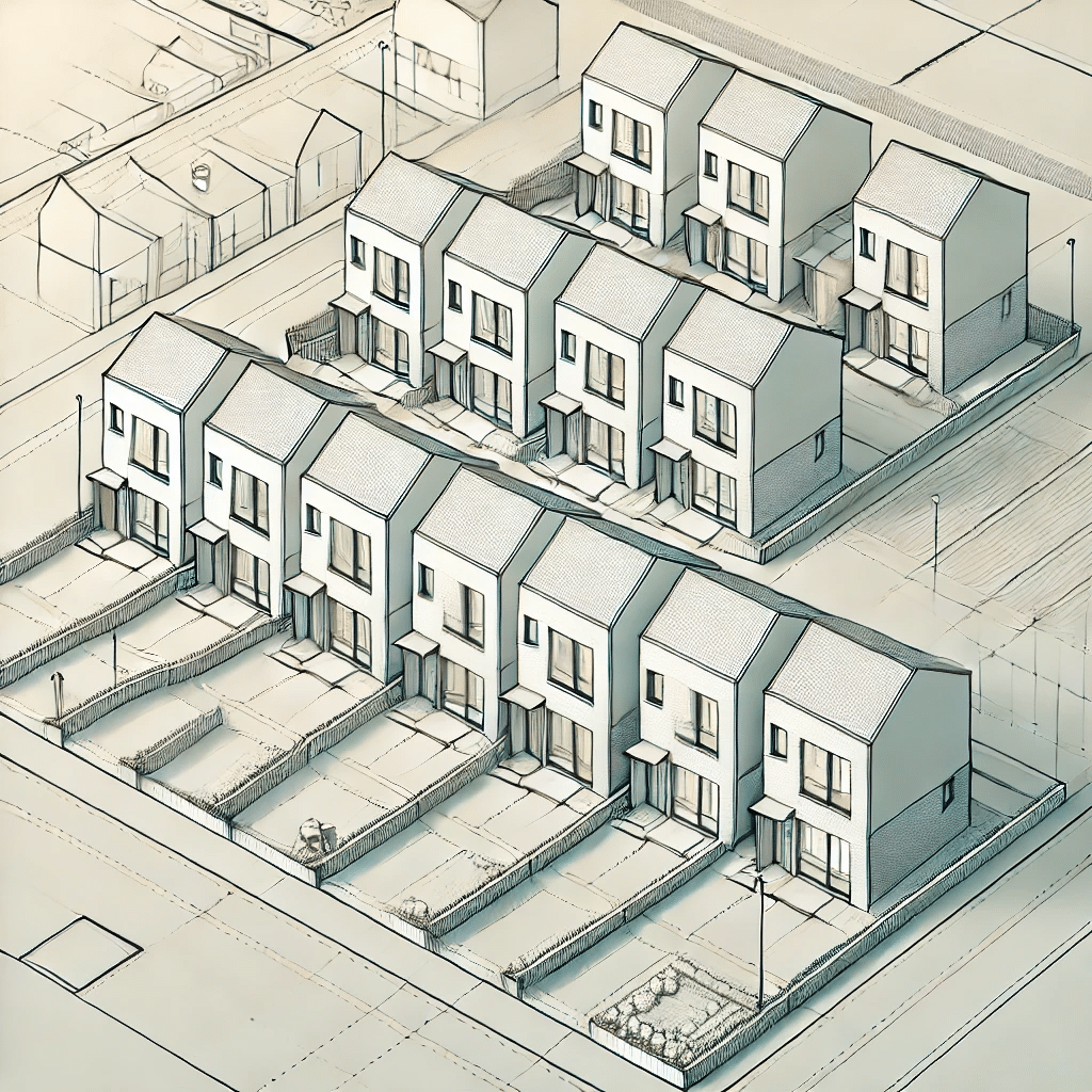 Illustration de maisons mitoyennes