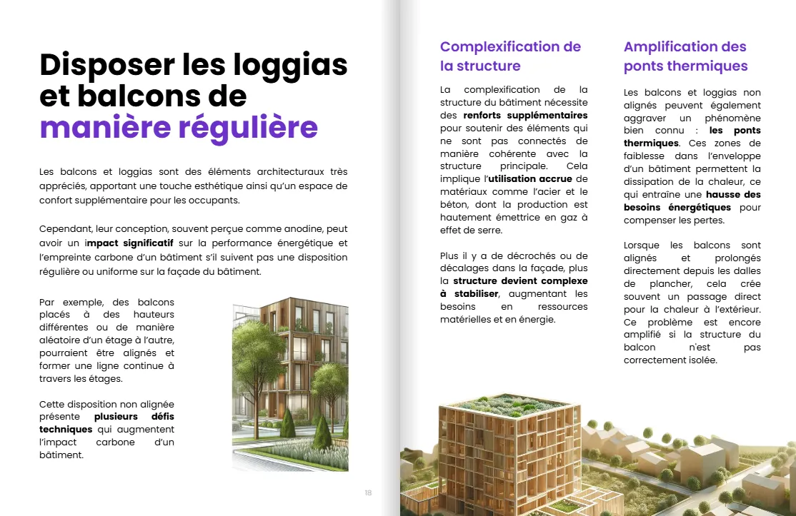 Extrait du livre blanc « Architecture & RE2025 » : disposer les loggias et balcons de manière régulière