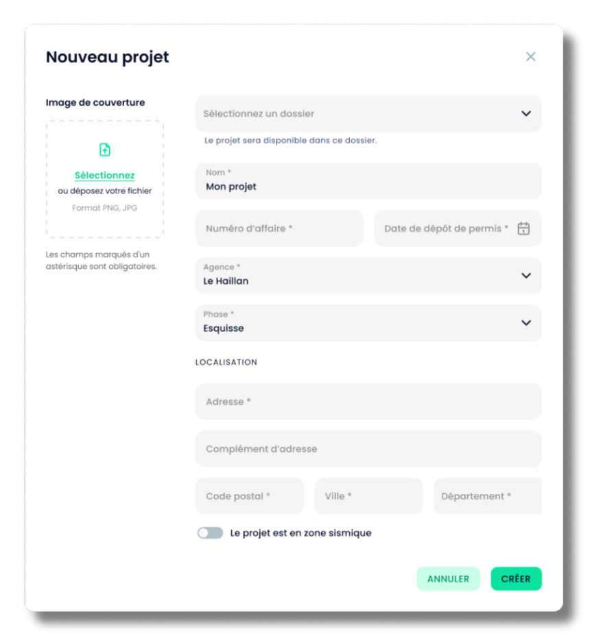 time to beem - morphologie - créer un projet