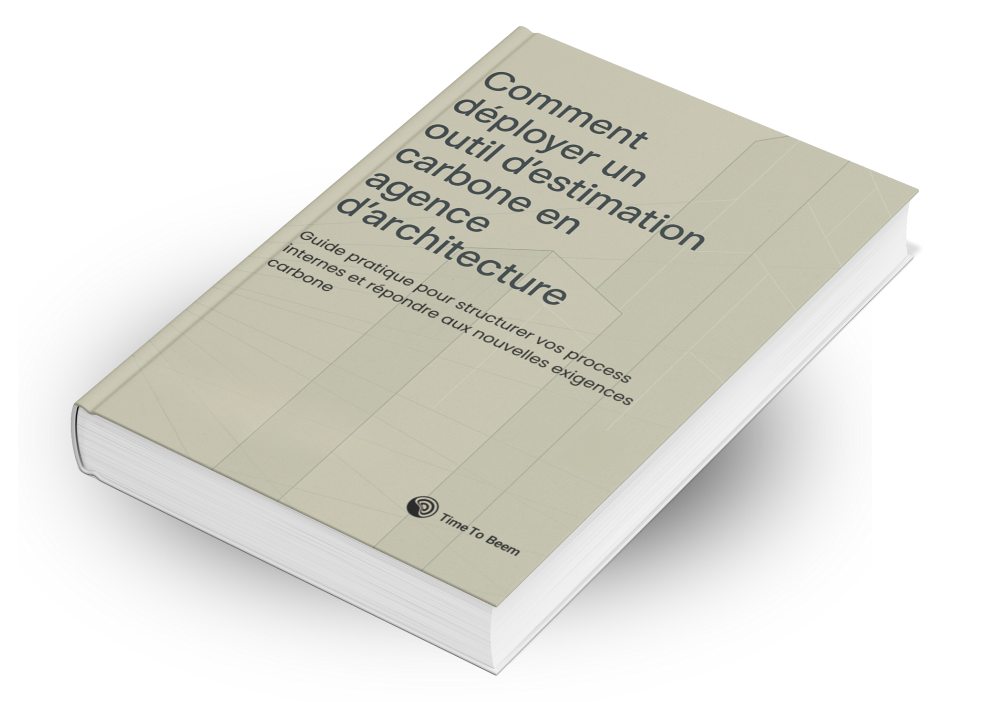 Mockup Livre Blanc Déployer un outil d'estimation carbone en agence d'architecture arrière plan transparent