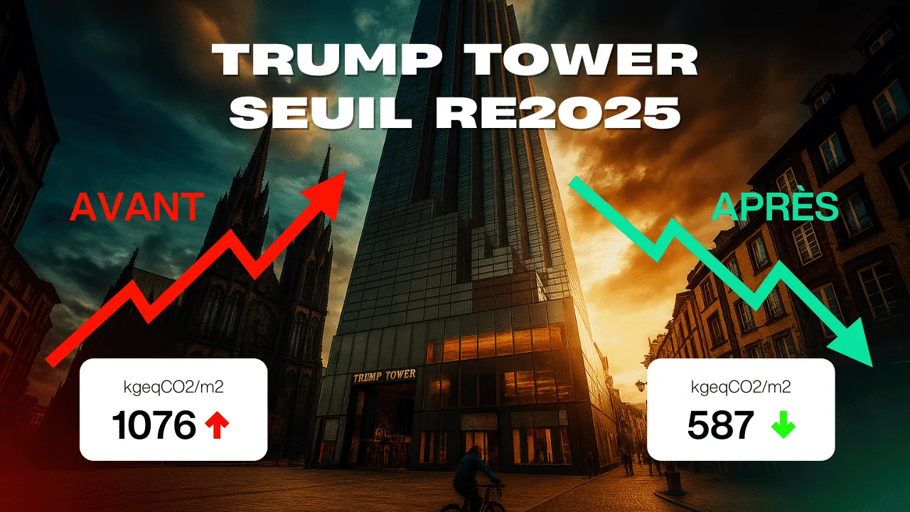 Trump Tower et seuil RE2025 : Ic construction passé de 1 076 à 587 kg CO2e/m² avec Time To Beem